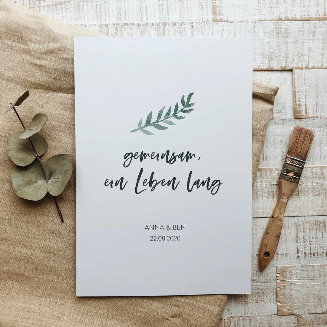 Individuelles Poster Hochzeit / personalisiertes Hochzeitsgeschenk mit