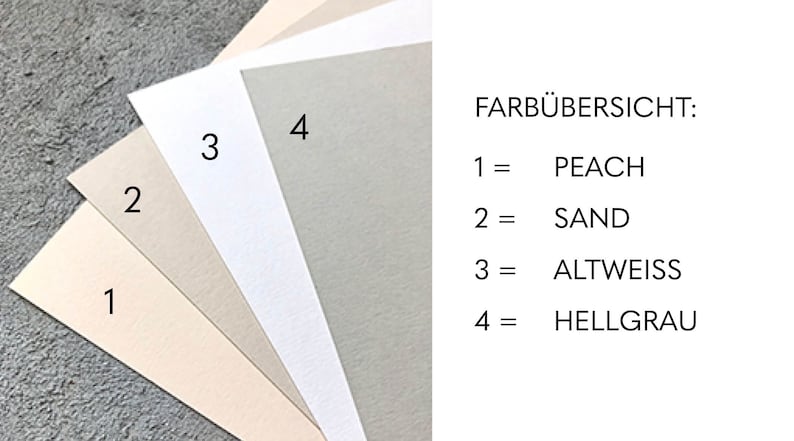 Hochwertiges Naturpapier viele Farben im 5er Set // einfarbiges, dickes Papier, Hochzeit Karten basteln, DIY Karten, Einladungen drucken Bild 2