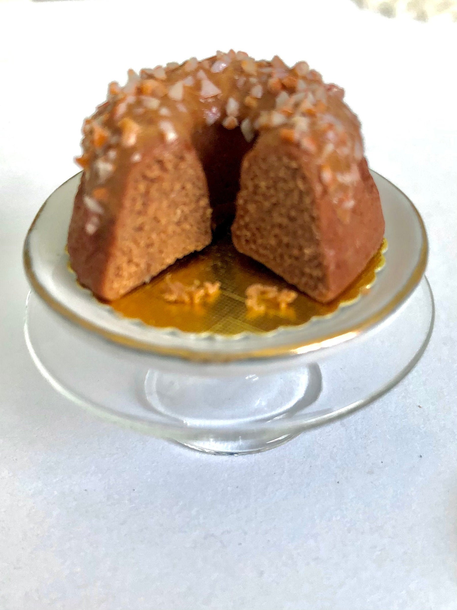 Brown Sugar Bundt Cake With Caramel Glaze and Chopped Pecans - Etsy