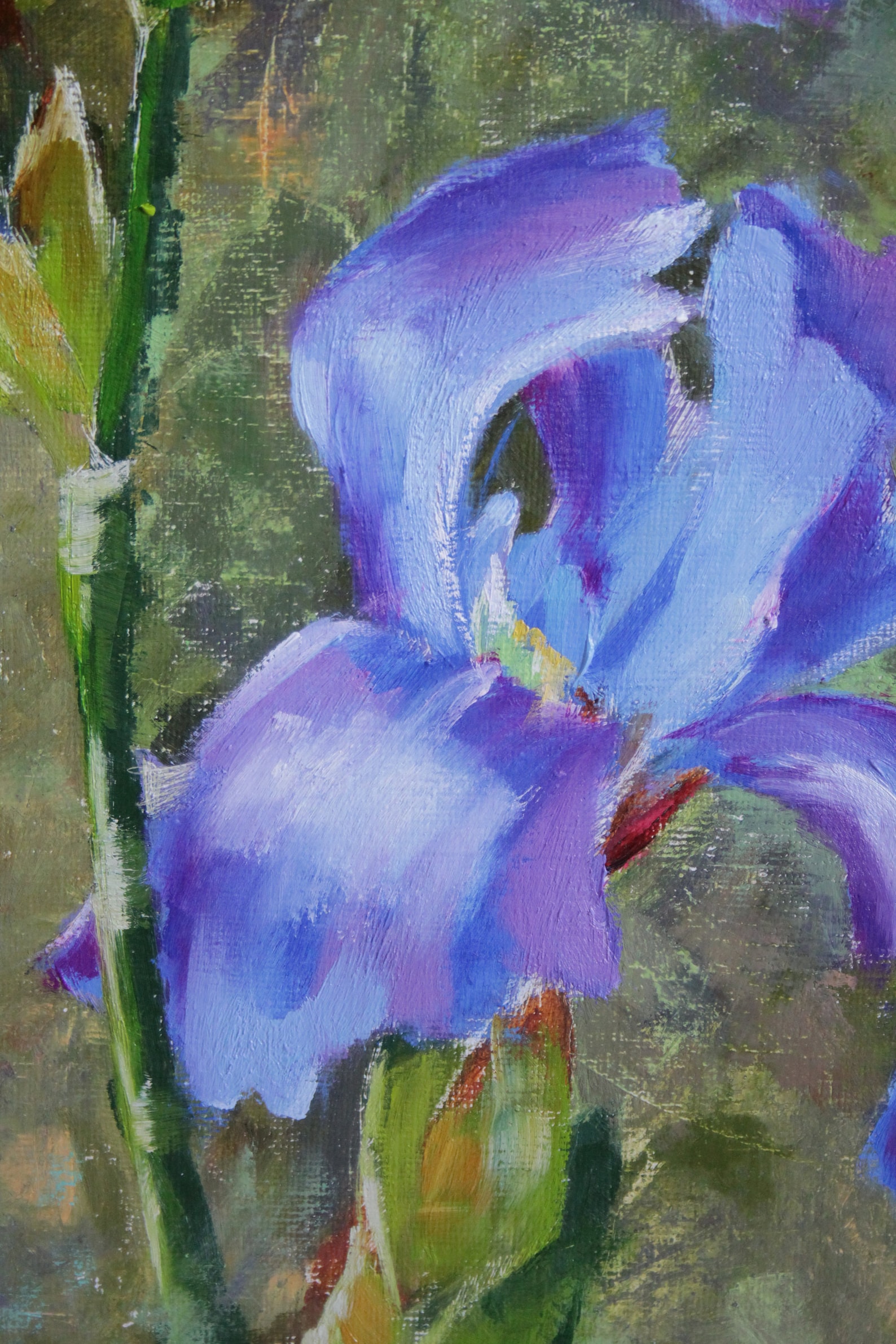Blue irises Original Painting Flowers Art Oil Painting Irises Etsy