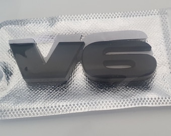 3D Quality V6 Metal Lettering Car Styling Rear Emblem Badge Logo - Black