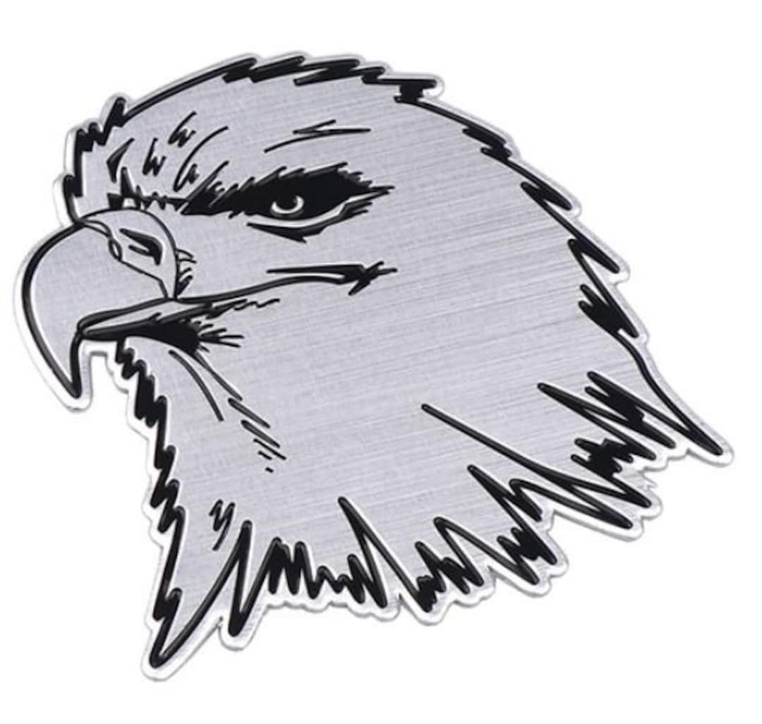 3D Metall Aufkleber 2x Adler Falke Auto Aufkleber | 3D Metall Emblem | Kofferraum Dekoration Für Auto, SUV & Motorrad 3D Adler Falke Logo Abzeichen Kofferraum Rückseite