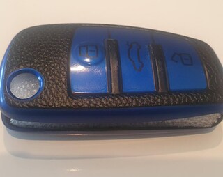 Copritastiera Pieghevole Blu Metallizzato Per Chiavi Auto Audi A1, A3, A6, Q7 E Seat Exeo – Custodia In ABS