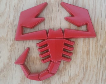 3D Quality Scorpion Shape Metal Car Styling Rear Emblem Badge Decal - Red