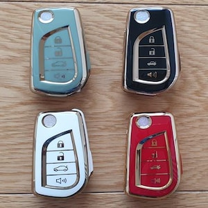 4 Buttons TPU Car Flip Key Case Cover Shell Fob for Toyota Auris Corolla Avensis Verso Yaris Aygo Camry RAV4 Forturner Hilux Scion TC IM