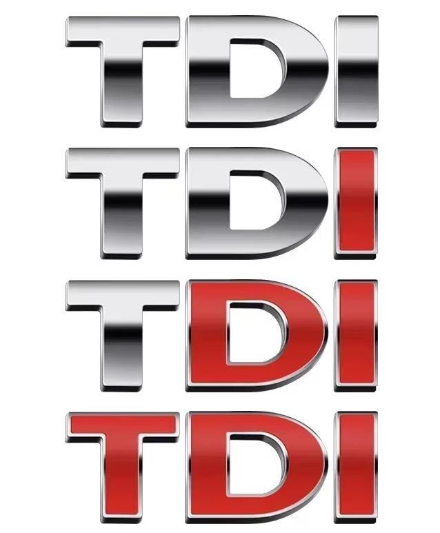 Tdi Performance Sticker Quality 3D TDI Logo Car Styling Silver Red Solid Badge Emblem Decal Car ...
