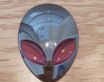 Metal 3D Quality Alienware Alien Head Car Decals Sticker Emblem - Metal Red Eye