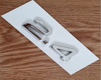 3D Quality 2.4 ABS Chrome Lettering Car Styling Rear Emblem Badge Logo - Silver