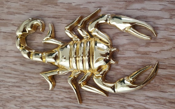 Pair 3D Quality Metal Scorpion Logo Emblem Chrome Car Motorcycle