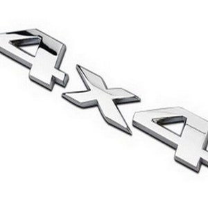 NEW Quality 3D Matel 4x4 Four wheel drive Car sticker Logo Emblem Badge - Silver