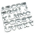 3D Quality Metal Chrome Self Adhesive Letters & Numbers Signs Emblem Badge - Silver