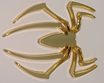Quality Metal 3D Car Stickers Spider Emblem Chrome Truck Motorcyle Decal- GOLD