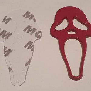 3D Metal Car Sticker Scream Ghost Skull Emblem Auto Badge Decal - RED Colour