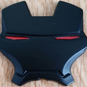 3D Quality Alloy Metal Iron Man Emblem Badge Creative Car Stickers - Black ( Red Eye)