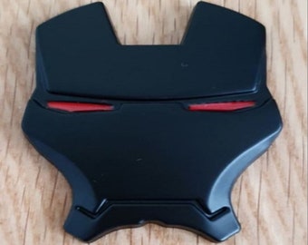 3D Quality Alloy Metal Iron Man Emblem Badge Creative Car Stickers - Black ( Red Eye)