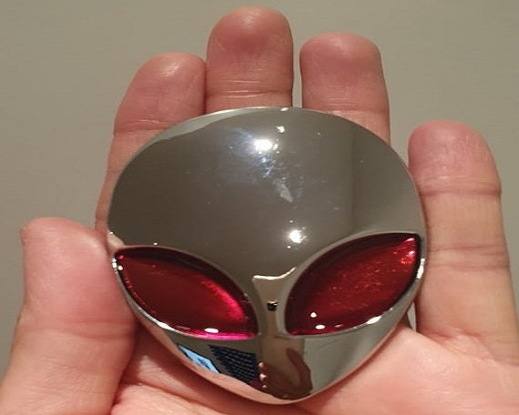 3D qualità metallo alienware alien testa auto UFO