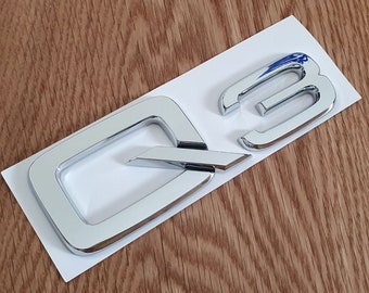 3D Quality Q3 ABS Chrome Lettering Car Styling Rear Emblem Badge Logo - Silver