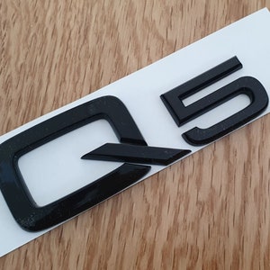 3D Quality Q5 ABS Chrome Lettering Car Styling Rear Emblem Badge Logo - Black