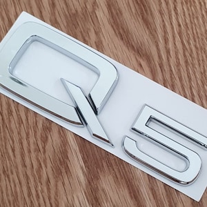 Lettrage chromé ABS Q5 de qualité 3D, logo d'insigne d'emblème arrière de style de voiture - Argenté
