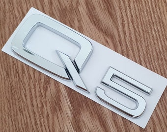 3D Quality Q5 ABS Chrome Lettering Car Styling Rear Emblem Badge Logo - Silver