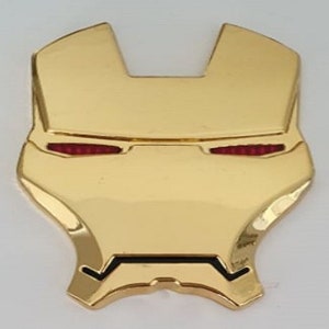 3D Quality Alloy Metal Iron Man Emblem Badge Creative Car Stickers - Gold Color