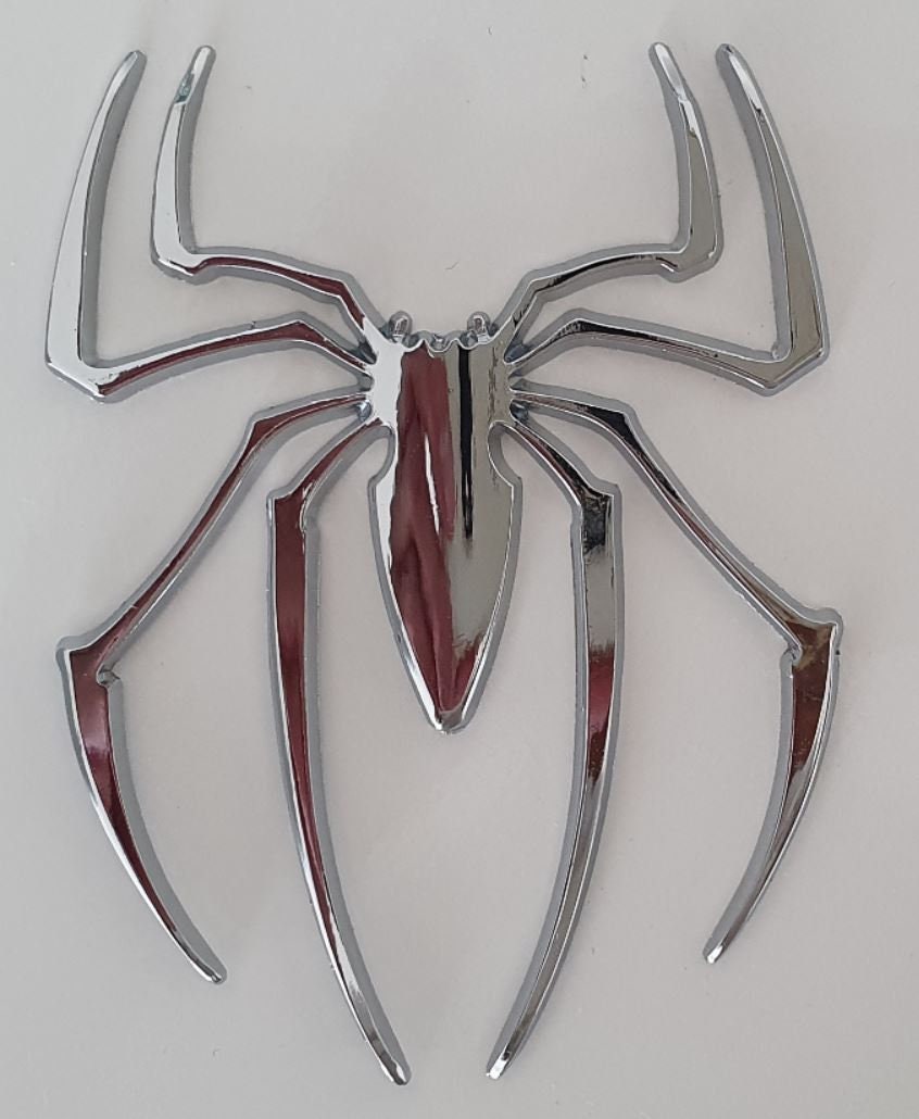 Quality Metal 3D Car Stickers Spider Emblem Chrome Truck Motorcyle Decal  SILVER 
