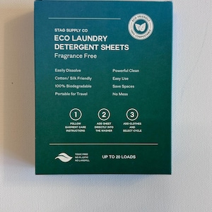 Eco-Friendly Laundry Sheets - Clean Clothes, Clean Conscience! 20 sheets Up to 40 loads
