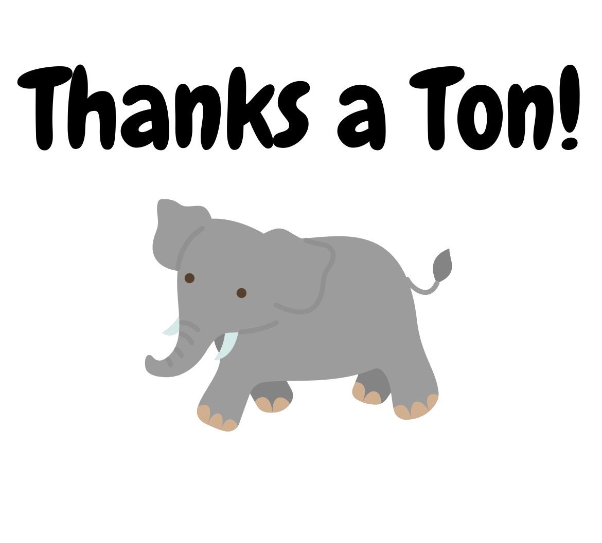 Thank You Card- Elephant - Etsy, image size:1170x1057