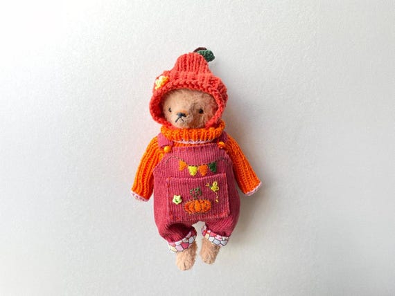 Artist Teddy Bear | OOAK Interior Doll, Collectible Handmade Soft Toy