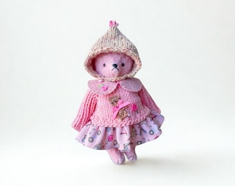 Artist Teddy Bear | OOAK Interior Doll, Collectible Handmade Soft Toy