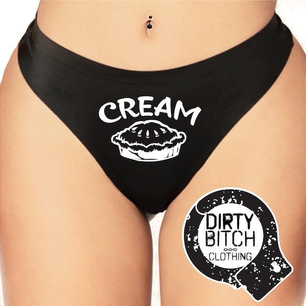 Cream Pie Logo, adult knickers, fetish, hotwife cuckold, sex, panties, swingers, wife, printed KNICKERS / PANTIES