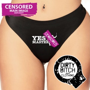 Submissive Yes Sir BDSM Bad Girl Master Naughty Slut Gothic Sexy Thong  Panties Lingerie Underwear -  Canada