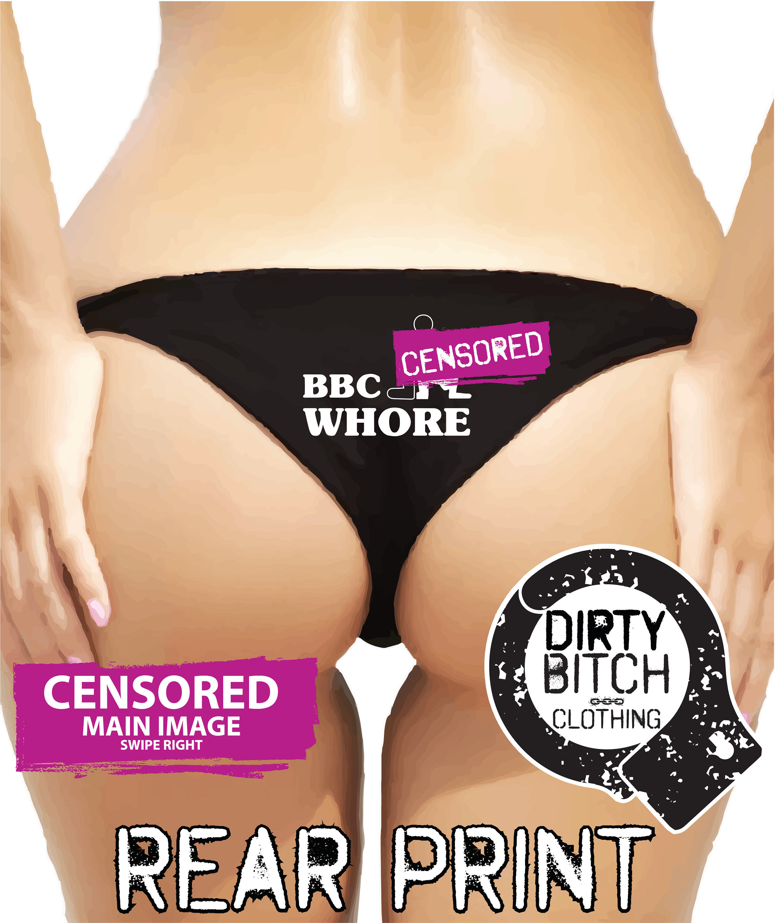 BBC Whore rear Print Adult Knickershotwife Cuckold image picture