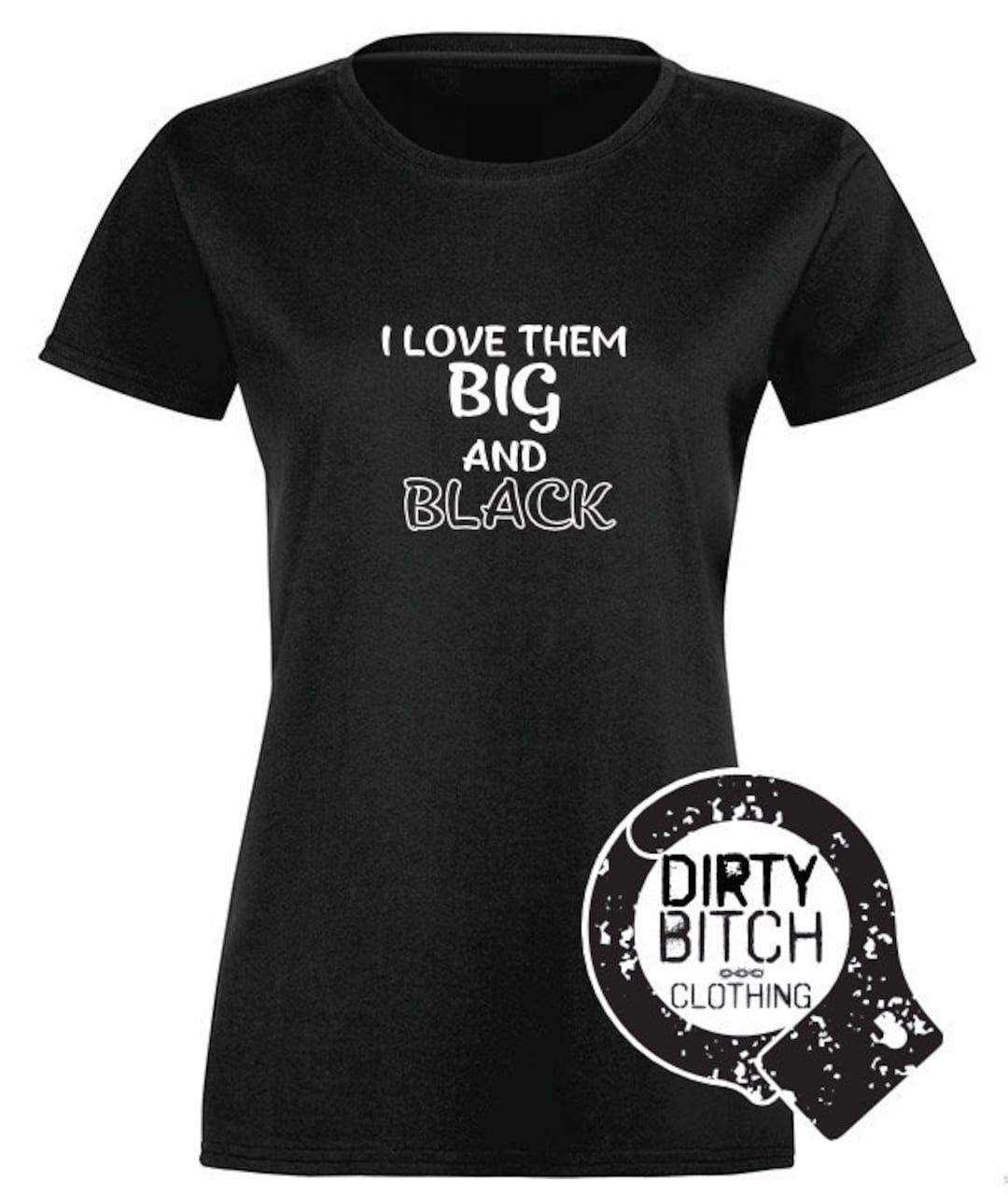 I Like Them Big and Black Adult T-shirt Clothing Boobs image