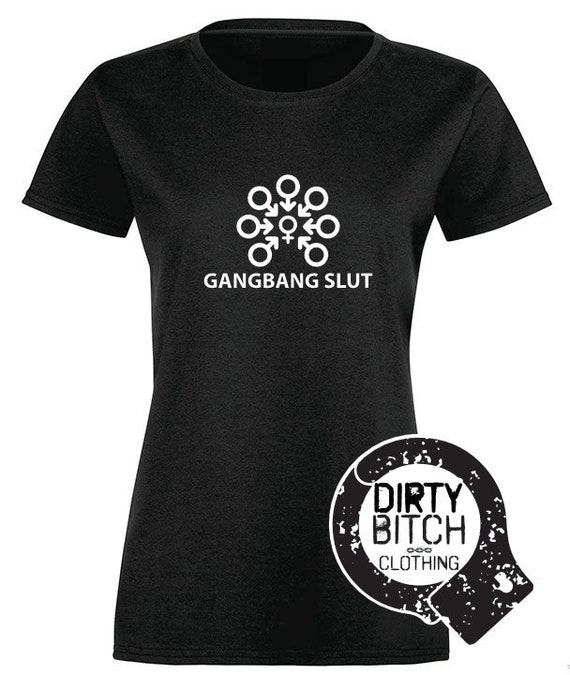 Gangbang Slut Logo Adult T-shirt Clothing Boobs Hotwife photo