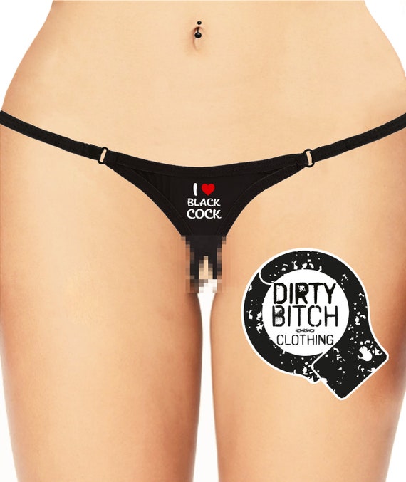 I Love Black Cock CROTCHLESS G-STRING Adult Knickers Fetish photo