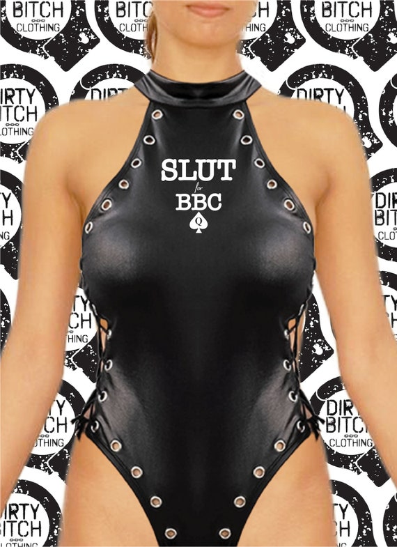 Slut for BBC Logo Bodysuit Leather Look Bbc Adult photo