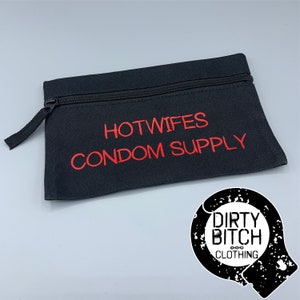 Hotwifes Condom Supply -condom case / bag / storage, naughty fetish, cuckold, sex, panties, swingers, wife, printed, bbc, bull cuck