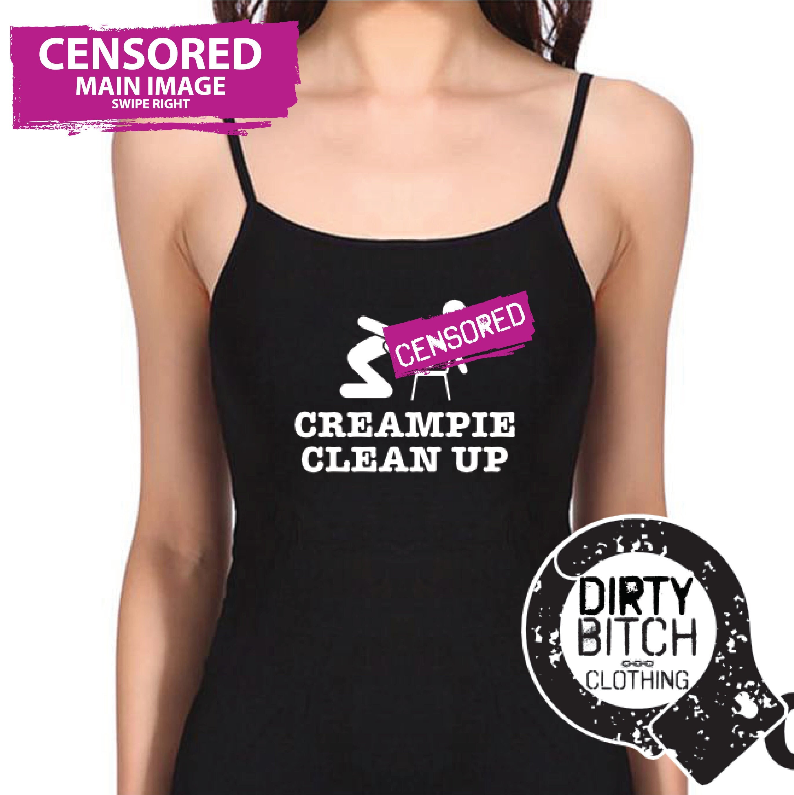 Creampie Clean up Adult T-shirt Clothing Boobs Hotwife photo