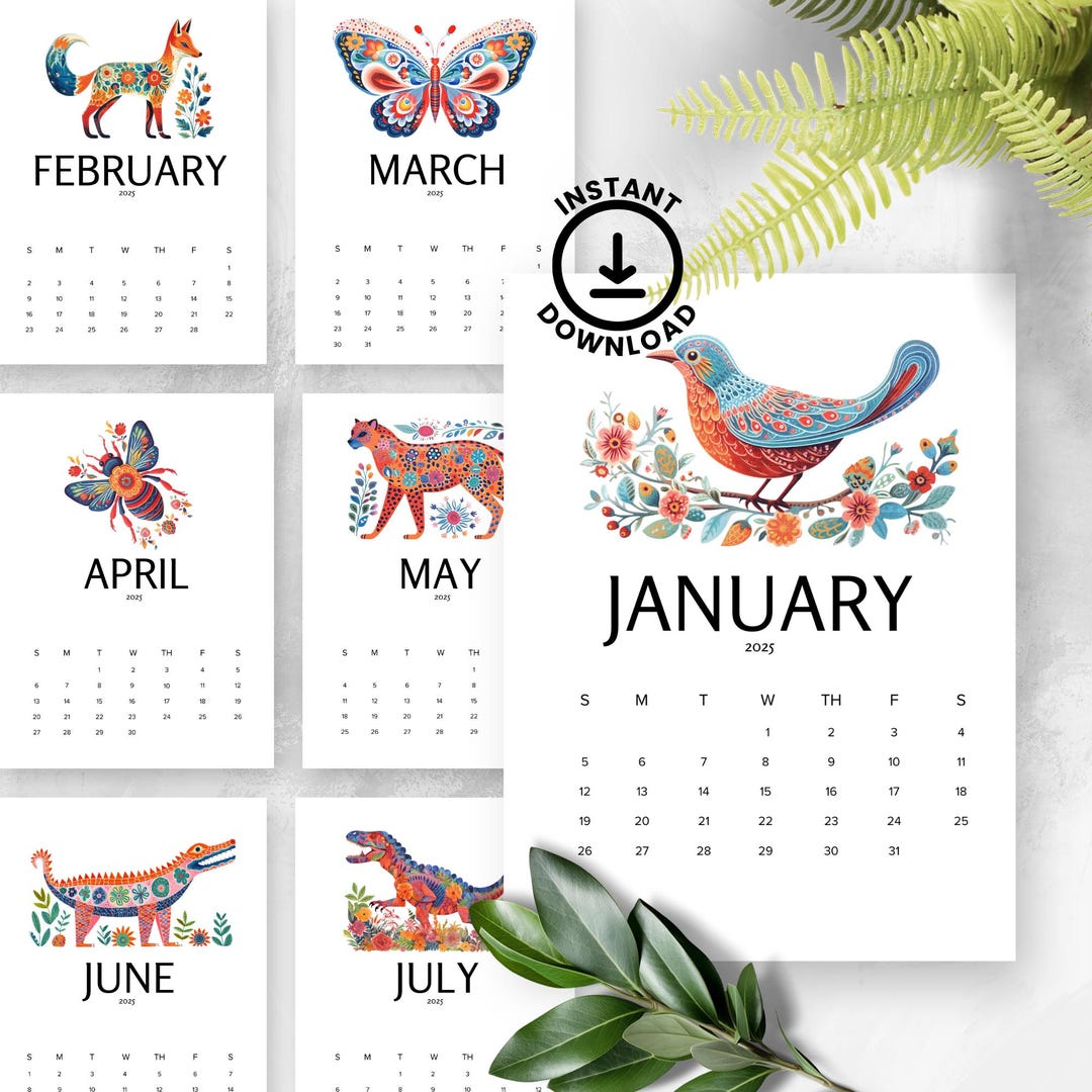 2025 Printable Calendar Monthly Calendar Download and Print Colourful