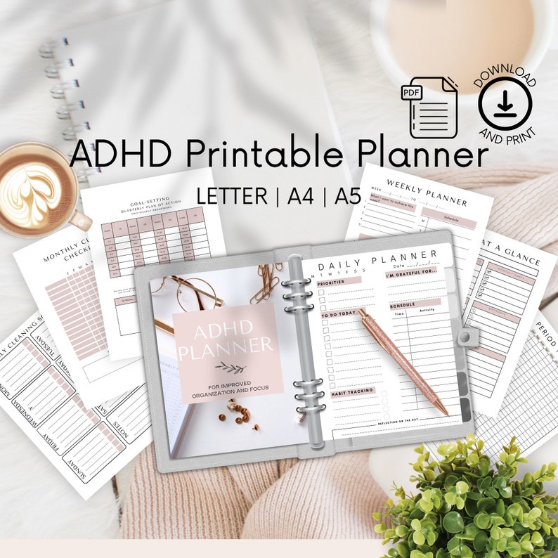 Printable ADHD Planner, ADHD Productivity Life Planner for Adults, Adhd ...