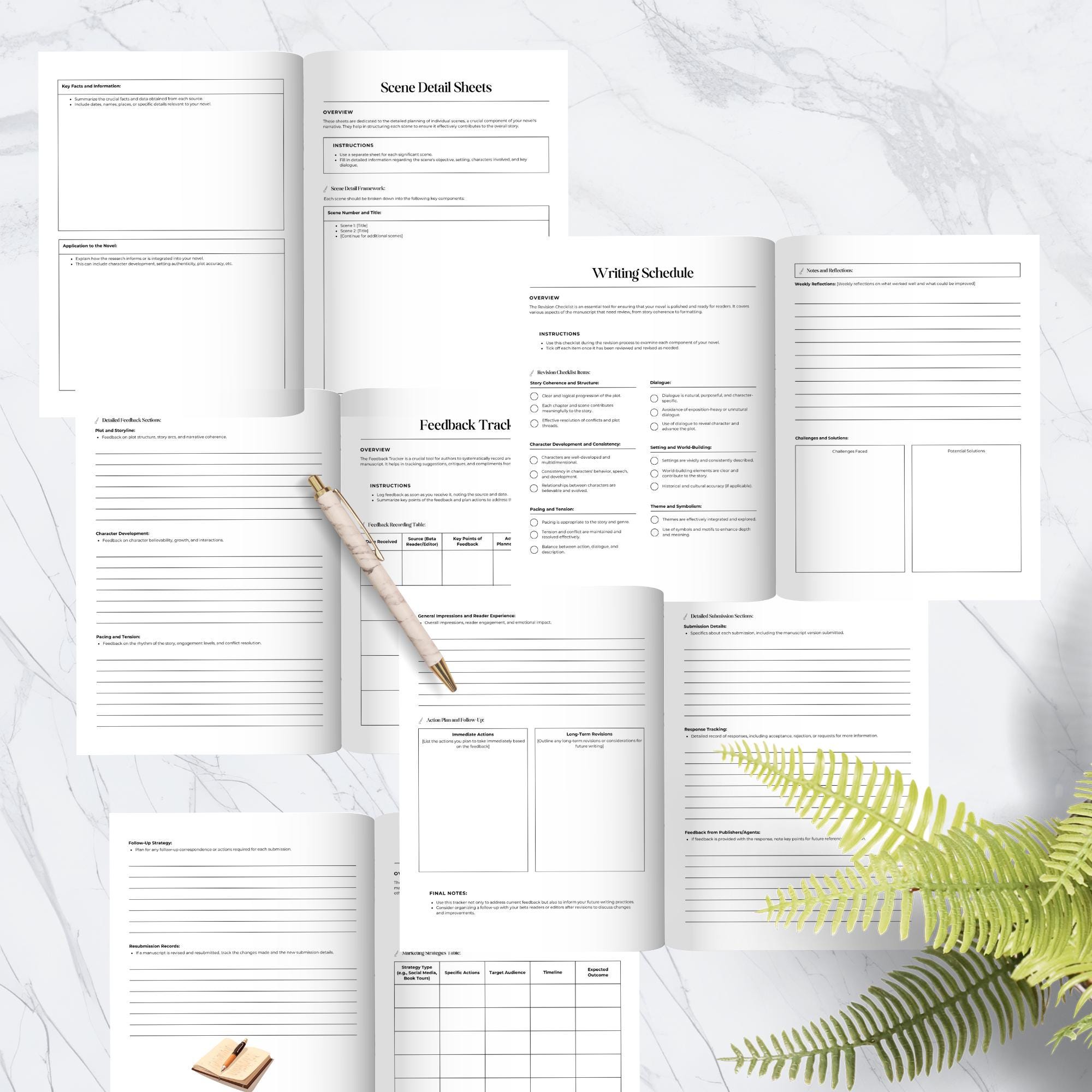 Novel Planner Printable, Plan and Create Book Writing Kit, Plot ...
