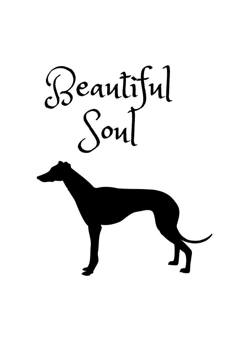 Beautiful Soul Greyhound. Art. A4 Wall hanging. Silhouette. Etsy