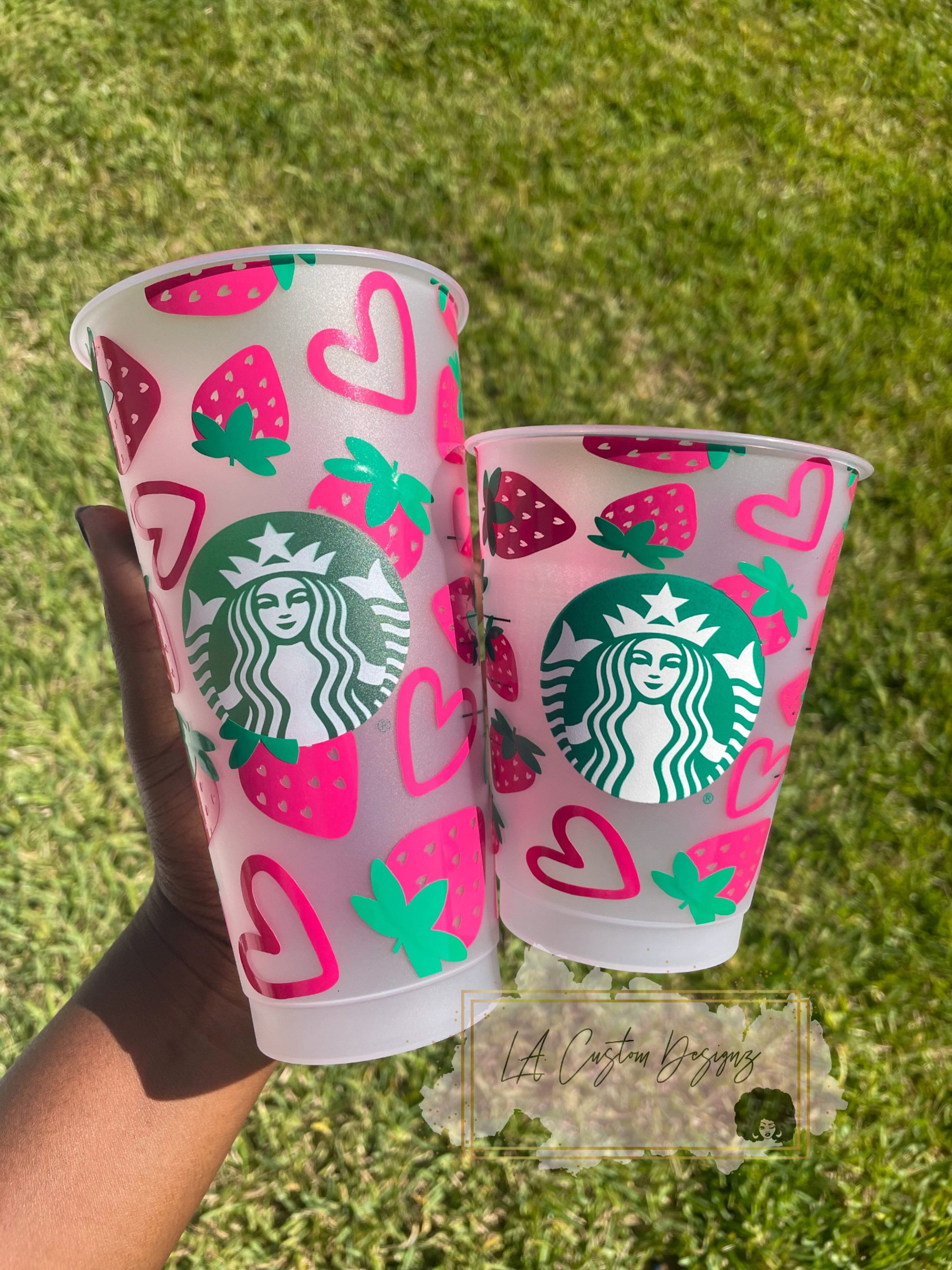 Heart Theme Starbucks personalized cup , Reusable, Super Cute