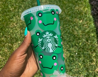 Happy Frog Starbucks Venti Cold Cup | Reusable 24oz Coffee Cup