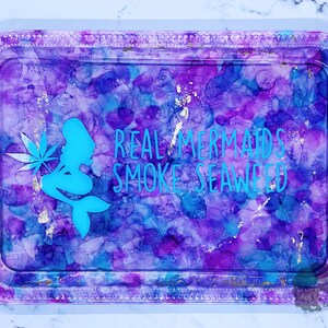 Real Mermaids Tray Set | Alcohol Ink Tray Set | Rolling Tray Set | 4 Piece Custom Tray Set | Resin Rolling Tray