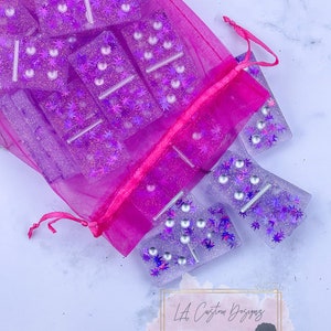 Leaf Domino Set | Glitter Resin Dominoes | Resin Game Set | Resin Art