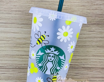 Vaso Starbucks Bumblebee / Vaso Venti Cold / Vaso Starbucks Cold / Regalo de cumpleaños / Vaso de café reutilizable