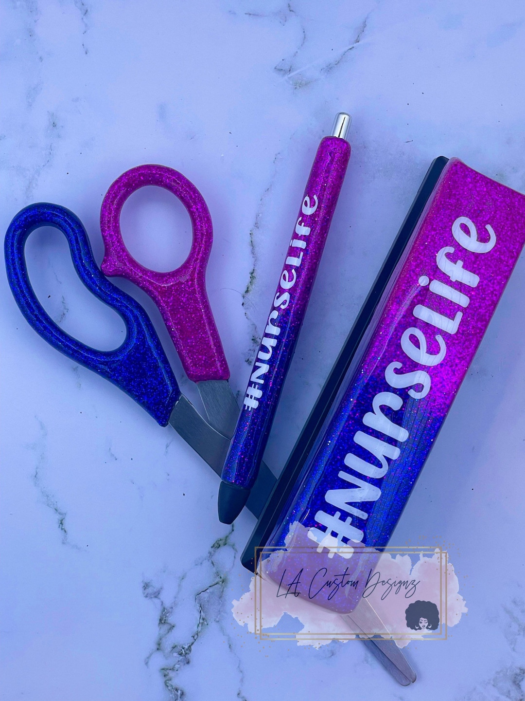 6 Piece Resin Office Supply Set Resin Scissors Resin Stapler Resin Pen