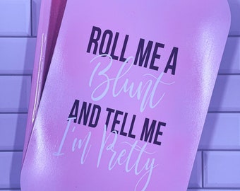 Blush Glitter Rolling Tray Set | 5 Piece, Magnetic Lid